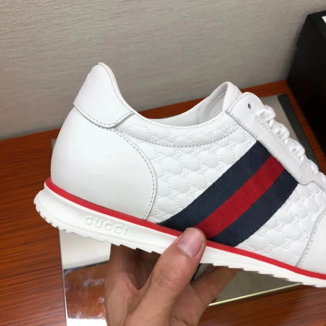 Men's men's shoes 💰440 [New style] 🎍🎍Gucci - the same model as the classic Gucci popular casual shoes counter, size: 38-45 imported cowhide upper ➕ imported cotton sheepskin, high-density latex pad for the feet, rubber outsole, best-selling hot 🔥